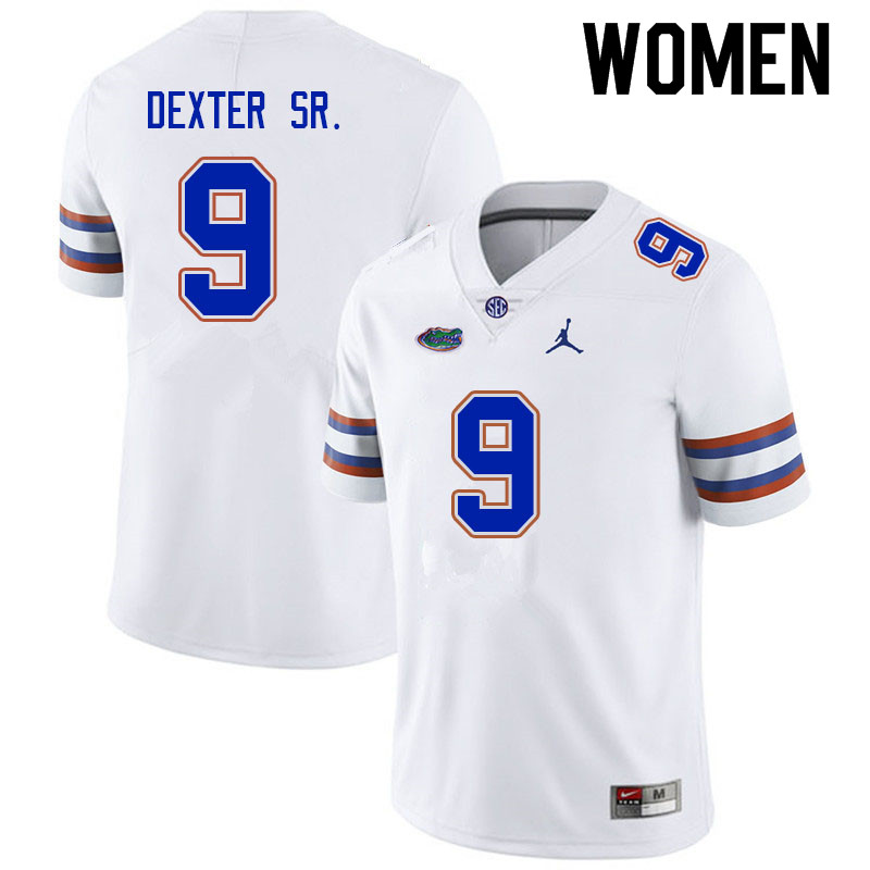 Women #9 Gervon Dexter Sr. Florida Gators College Football Jerseys Sale-White - Click Image to Close